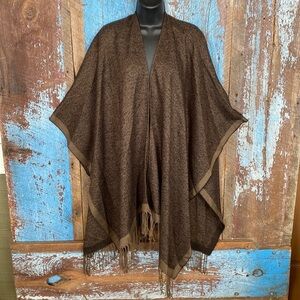 Cejon Brown Shawl Shrug Sweater